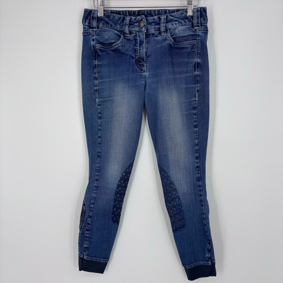 Ariat Pants - Ariat Denim Knee Patch Breeches Womens 26R Riding Pants Equestrian Blue Stretch